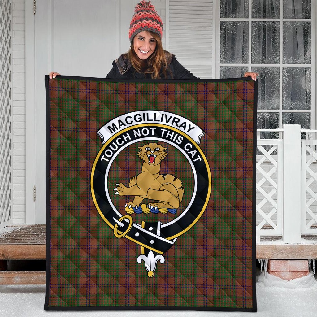 MacGillivray Hunting Tartan Crest Quilt