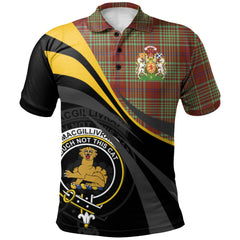 MacGillivray Hunting Ancient Tartan Polo Shirt - Royal Coat Of Arms Style