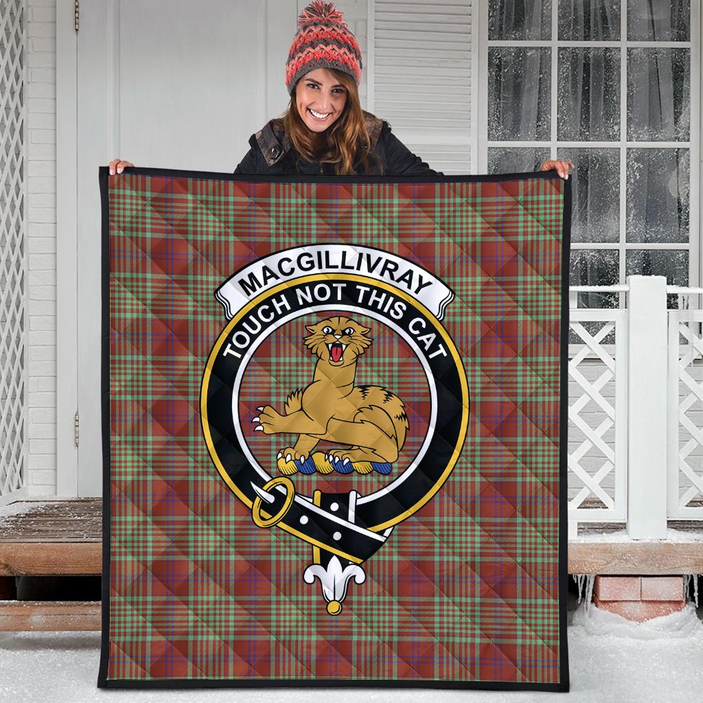MacGillivray Hunting Ancient Tartan Crest Quilt