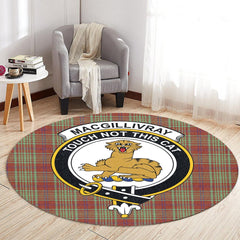 MacGillivray Hunting Ancient Tartan Crest Round Rug
