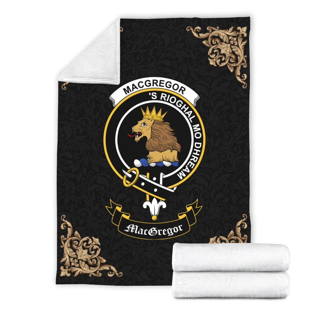 MacGregor Crest Tartan Premium Blanket Black