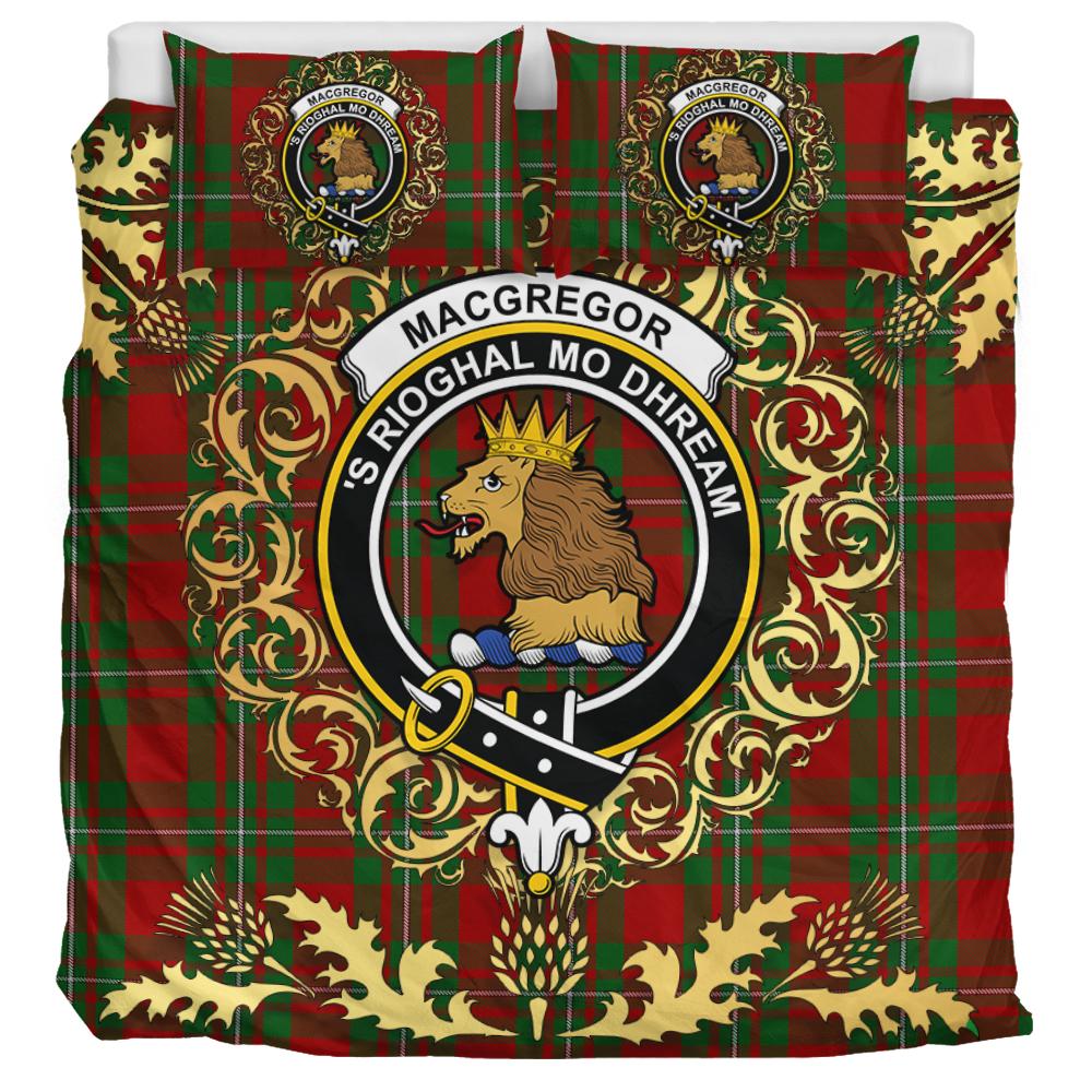 MacGregor 01 Tartan Crest Bedding Set - Golden Thistle Style