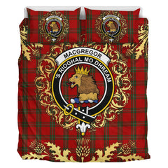 MacGregor 02 Tartan Crest Bedding Set - Golden Thistle Style