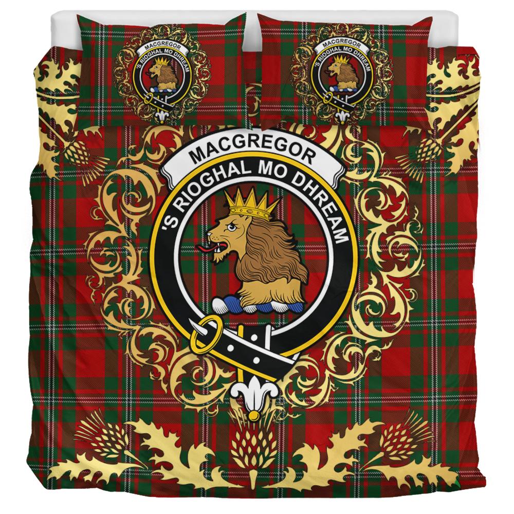 MacGregor Tartan Crest Bedding Set - Golden Thistle Style