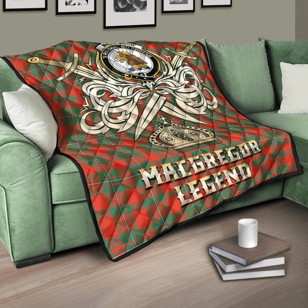 MacGregor Ancient Tartan Crest Legend Gold Royal Premium Quilt