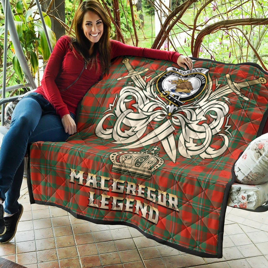 MacGregor Ancient Tartan Crest Legend Gold Royal Premium Quilt