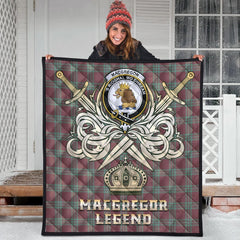 MacGregor Hunting Ancient Tartan Crest Legend Gold Royal Premium Quilt