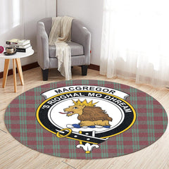 MacGregor Hunting Ancient Tartan Crest Round Rug