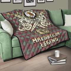 MacGregor Hunting Ancient Tartan Crest Legend Gold Royal Premium Quilt