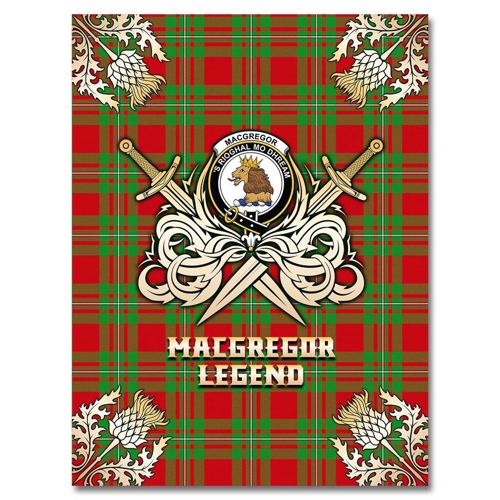 MacGregor Modern Tartan Gold Courage Symbol Blanket