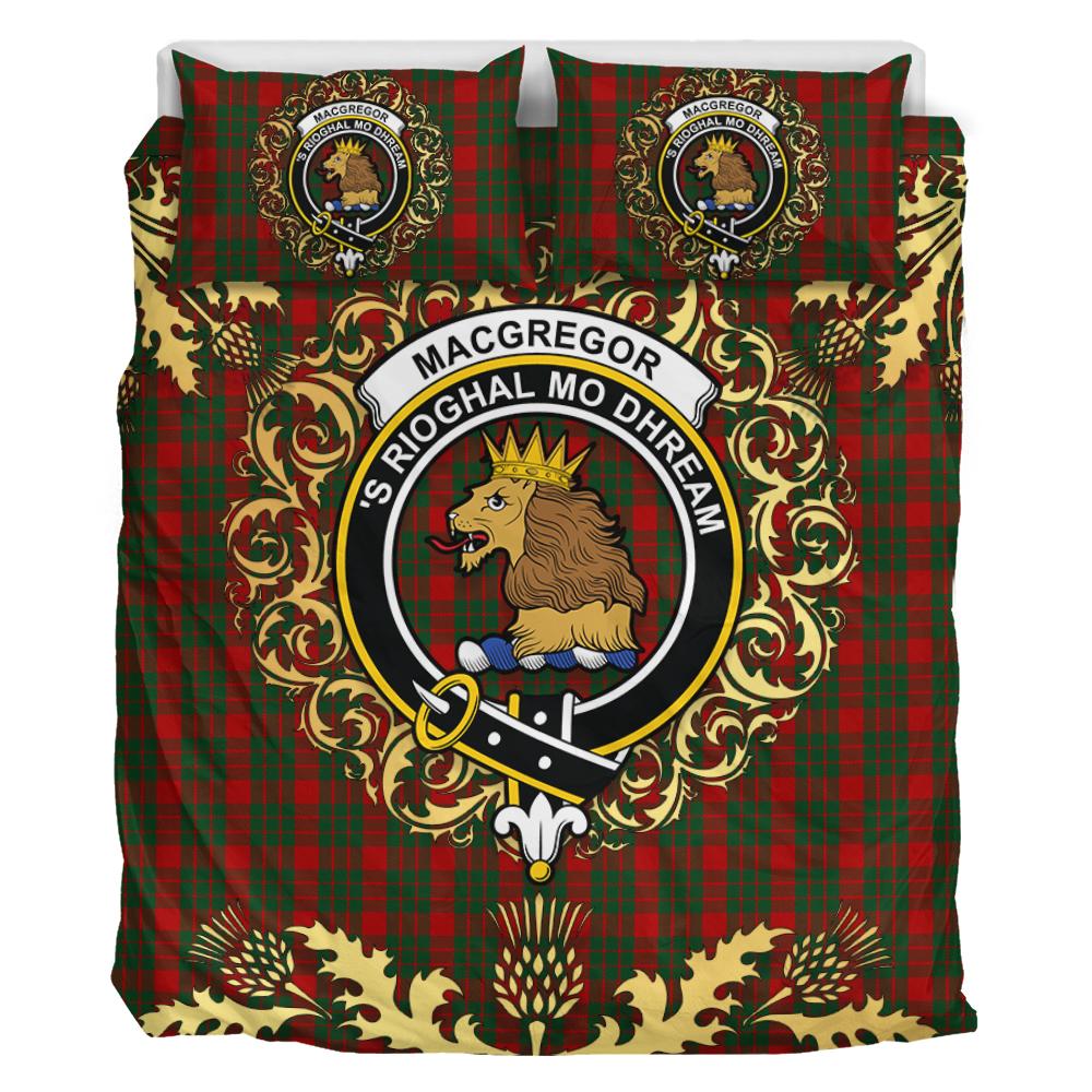MacGregor of Glenstrae 02 Tartan Crest Bedding Set - Golden Thistle Style