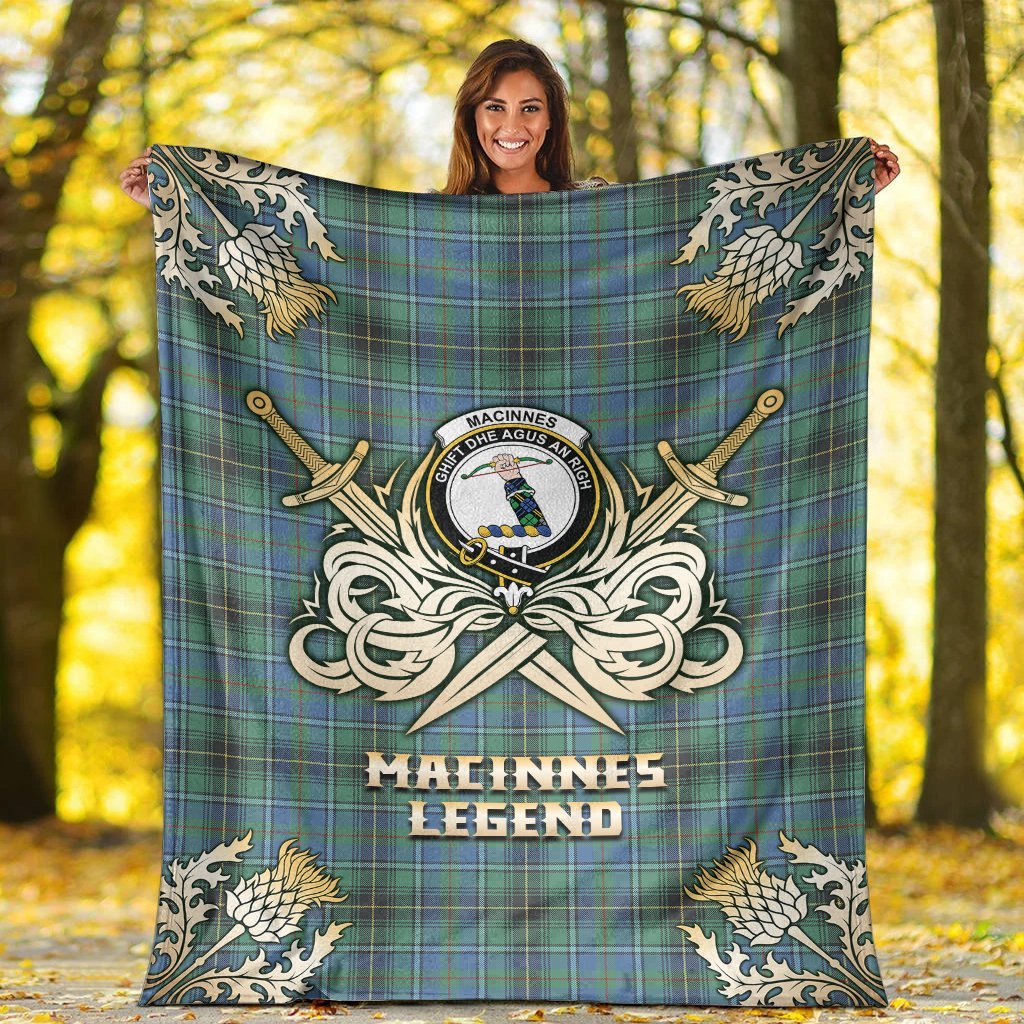 MacInnes Ancient Tartan Gold Courage Symbol Blanket
