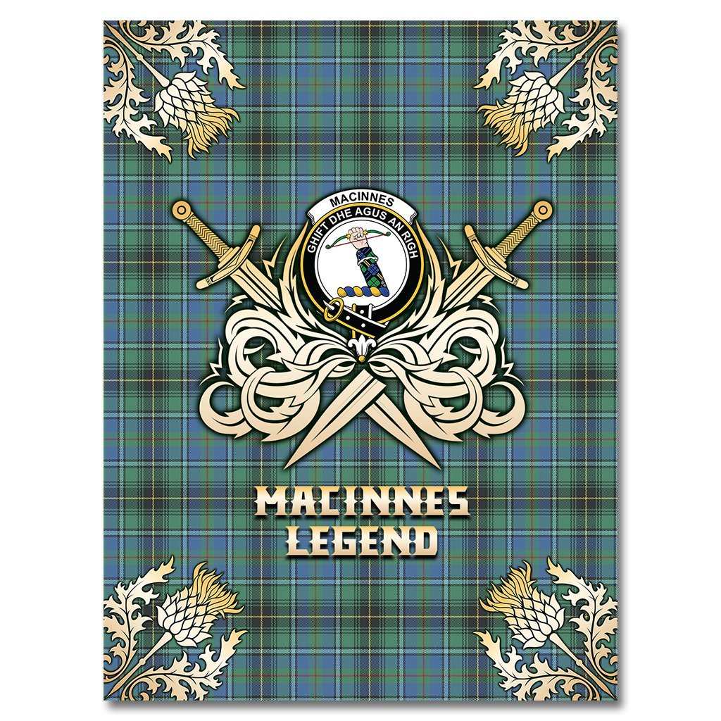 MacInnes Ancient Tartan Gold Courage Symbol Blanket