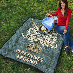 MacInnes Ancient Tartan Crest Legend Gold Royal Premium Quilt