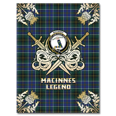 MacInnes Modern Tartan Gold Courage Symbol Blanket
