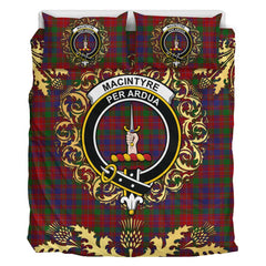 MacIntyre 02 Tartan Crest Bedding Set - Golden Thistle Style