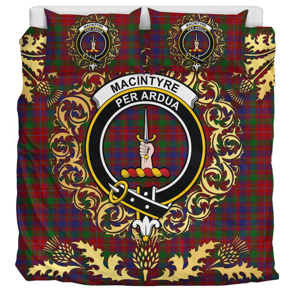 MacIntyre 02 Tartan Crest Bedding Set - Golden Thistle Style