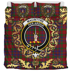 MacIntyre 02 Tartan Crest Bedding Set - Golden Thistle Style