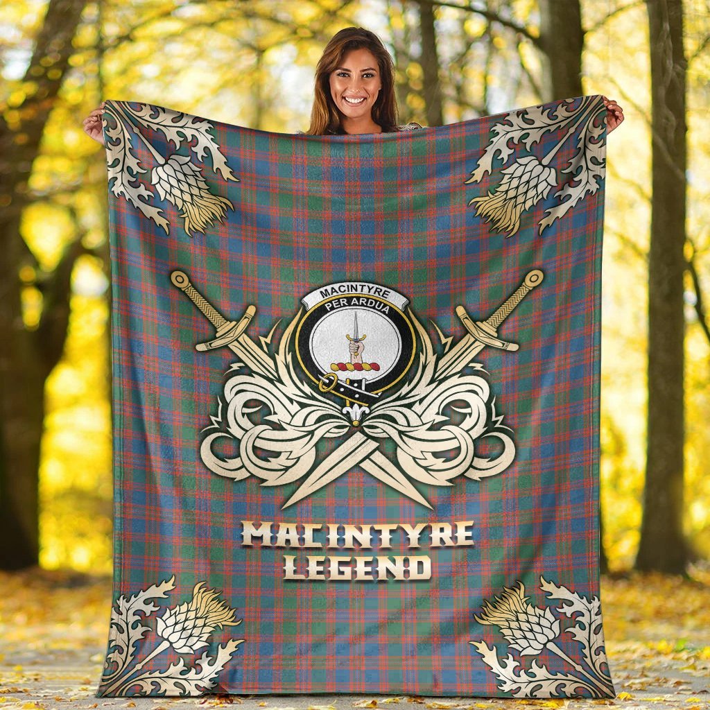 MacIntyre Ancient Tartan Gold Courage Symbol Blanket