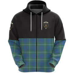 MacIntyre Hunting Ancient Clan Half Of Tartan Zipper Hoodie
