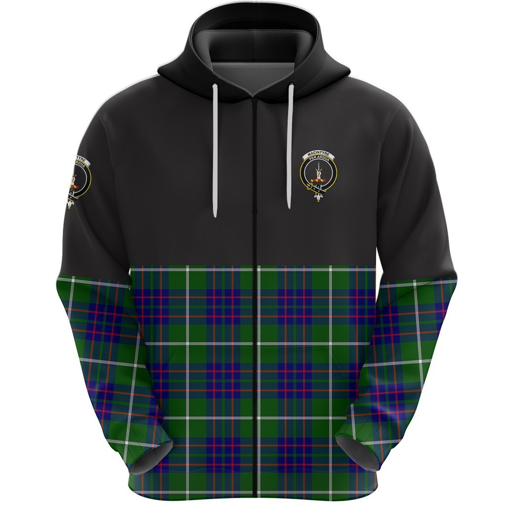 MacIntyre Hunting Modern Clan Half Of Tartan Zipper Hoodie
