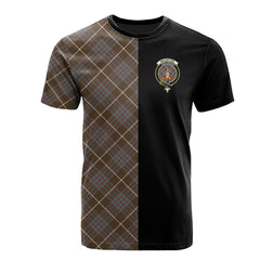 MacIntyre Hunting Weathered Tartan T-Shirt Half of Me - Cross Style