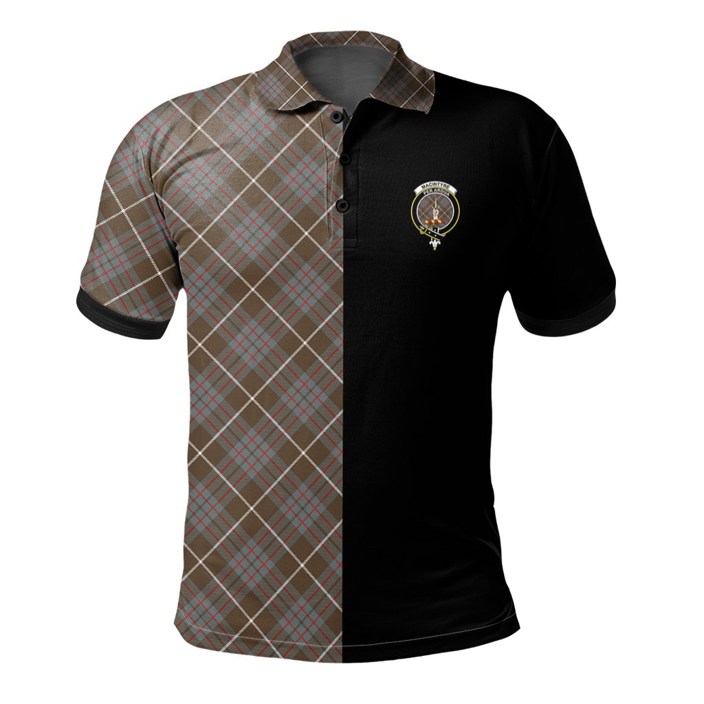 MacIntyre Hunting Weathered Tartan Polo Shirt Half of Me - Cross Style