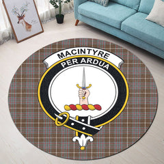 MacIntyre Hunting Weathered Tartan Crest Round Rug