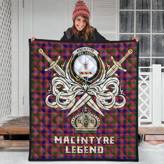 MacIntyre Modern Tartan Crest Legend Gold Royal Premium Quilt