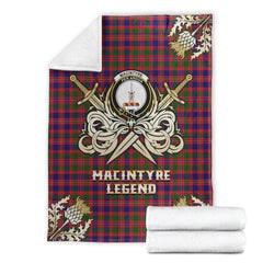 MacIntyre Modern Tartan Gold Courage Symbol Blanket