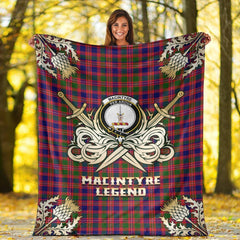 MacIntyre Modern Tartan Gold Courage Symbol Blanket