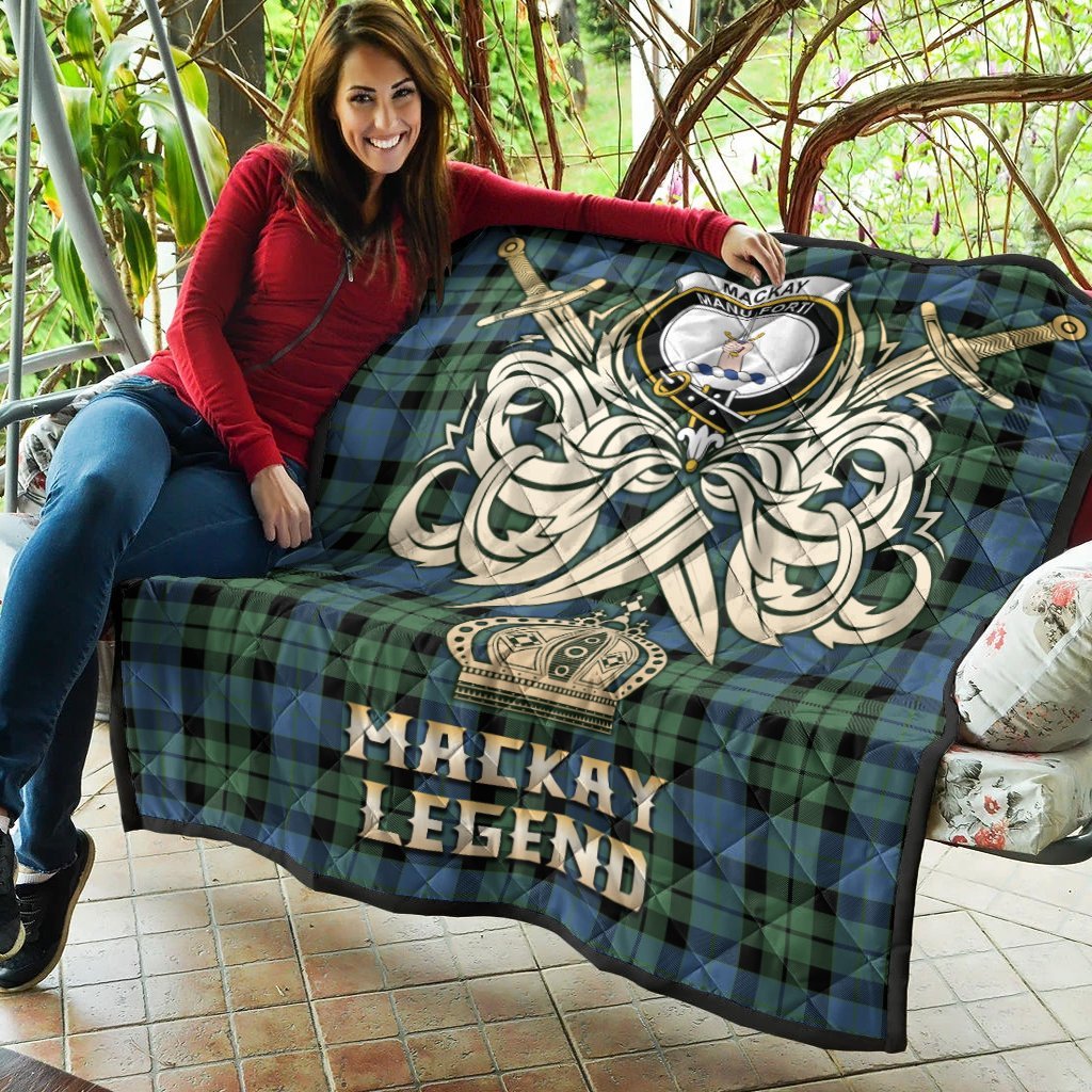 MacKay Ancient Tartan Crest Legend Gold Royal Premium Quilt