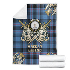 MacKay Blue Tartan Gold Courage Symbol Blanket