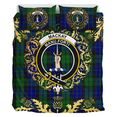 MacKay Logan Tartan Crest Bedding Set - Golden Thistle Style