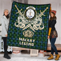 MacKay Modern Tartan Crest Legend Gold Royal Premium Quilt