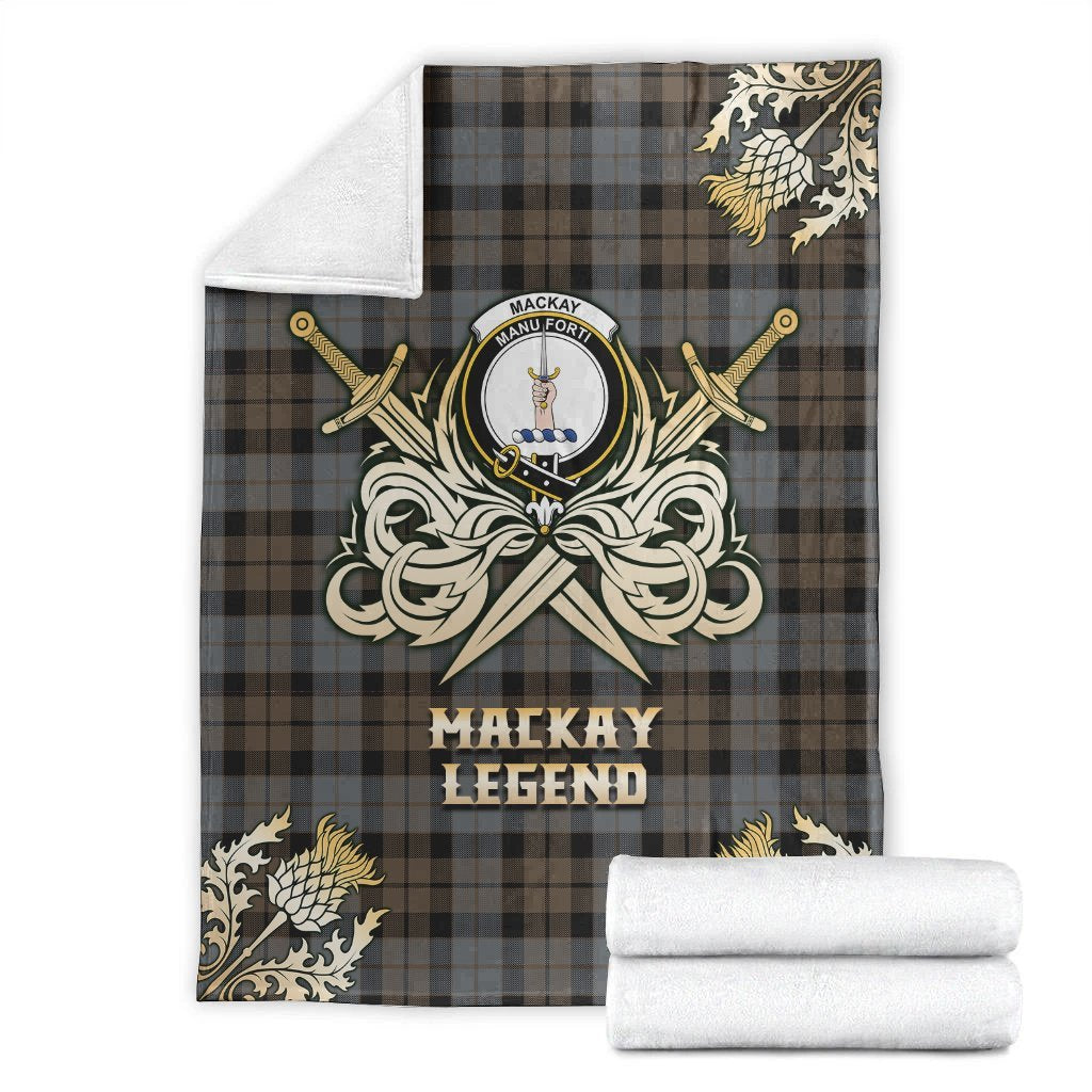 MacKay Weathered Tartan Gold Courage Symbol Blanket
