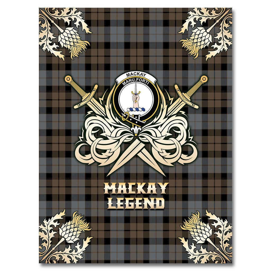 MacKay Weathered Tartan Gold Courage Symbol Blanket
