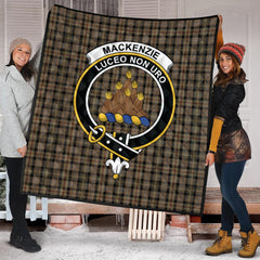 MacKenzie Hunting Tartan Crest Quilt