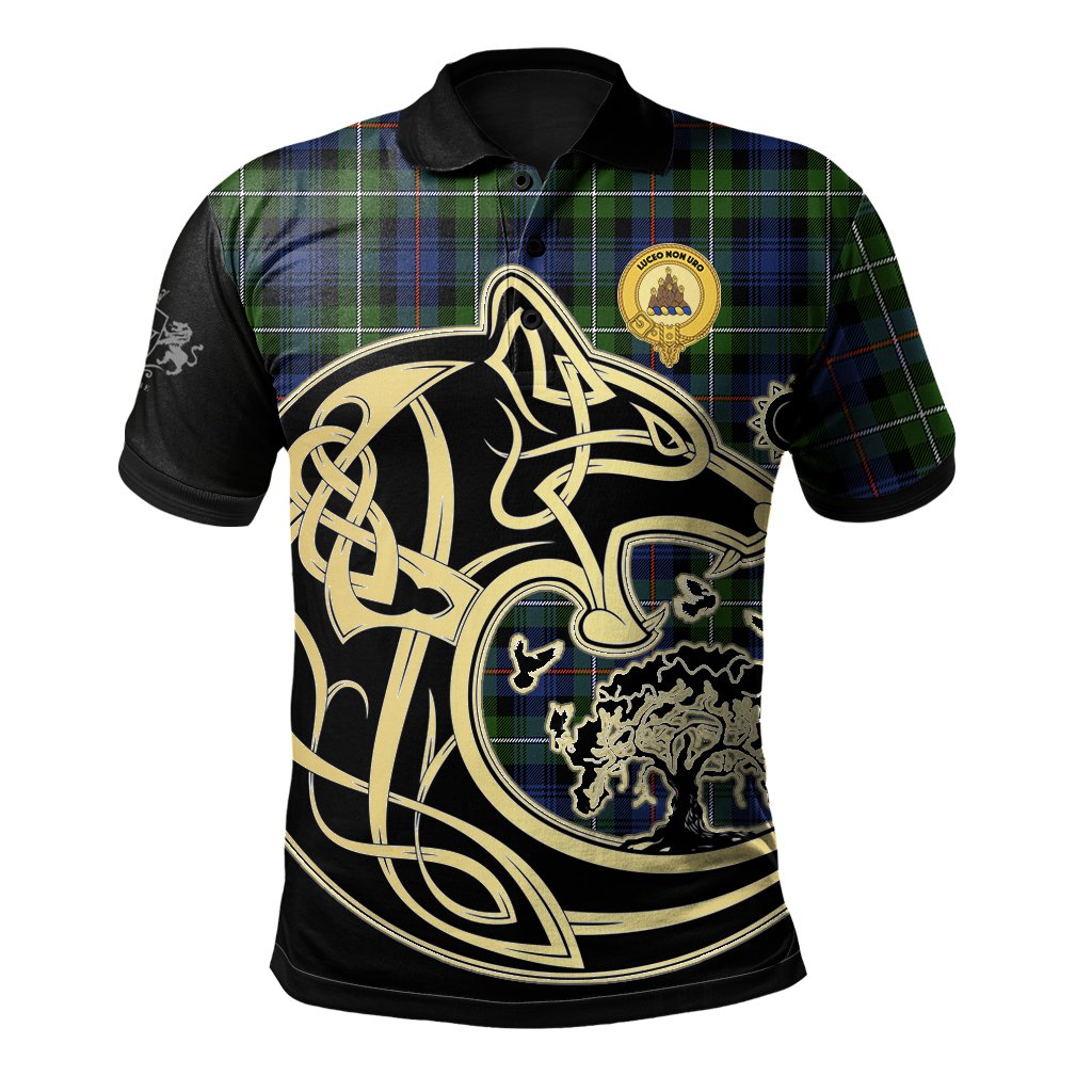 MacKenzie Modern Tartan Polo Shirt Viking Wolf