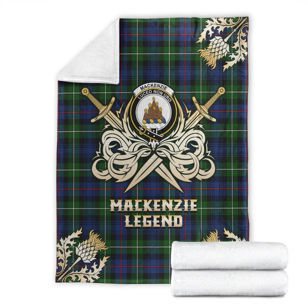 MacKenzie Modern Tartan Gold Courage Symbol Blanket
