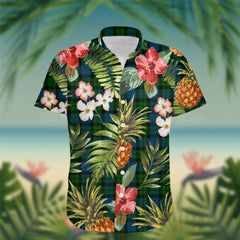 MacKie Tartan Hawaiian Shirt Hibiscus, Coconut, Parrot, Pineapple - Tropical Garden Shirt