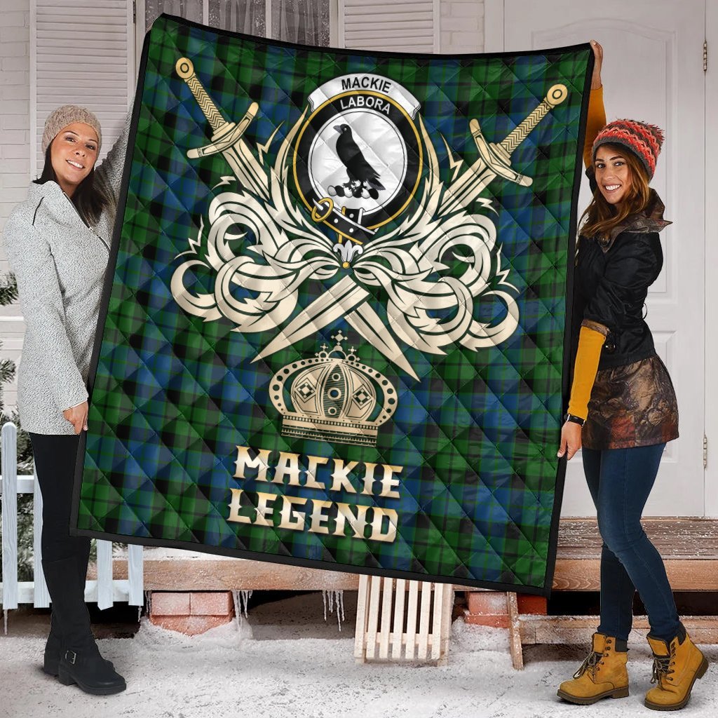 MacKie Tartan Crest Legend Gold Royal Premium Quilt