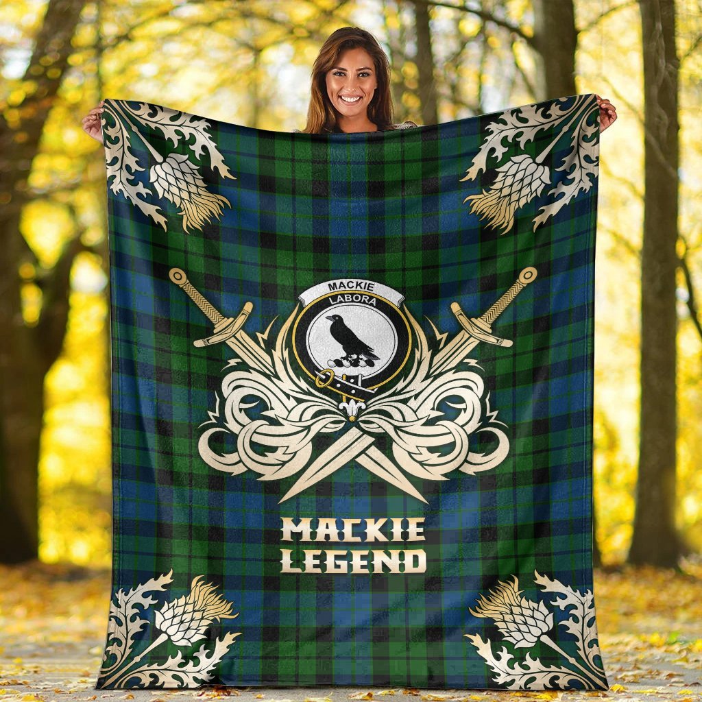 MacKie Tartan Gold Courage Symbol Blanket