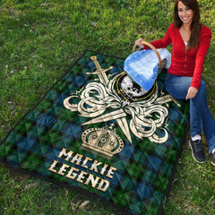 MacKie Tartan Crest Legend Gold Royal Premium Quilt