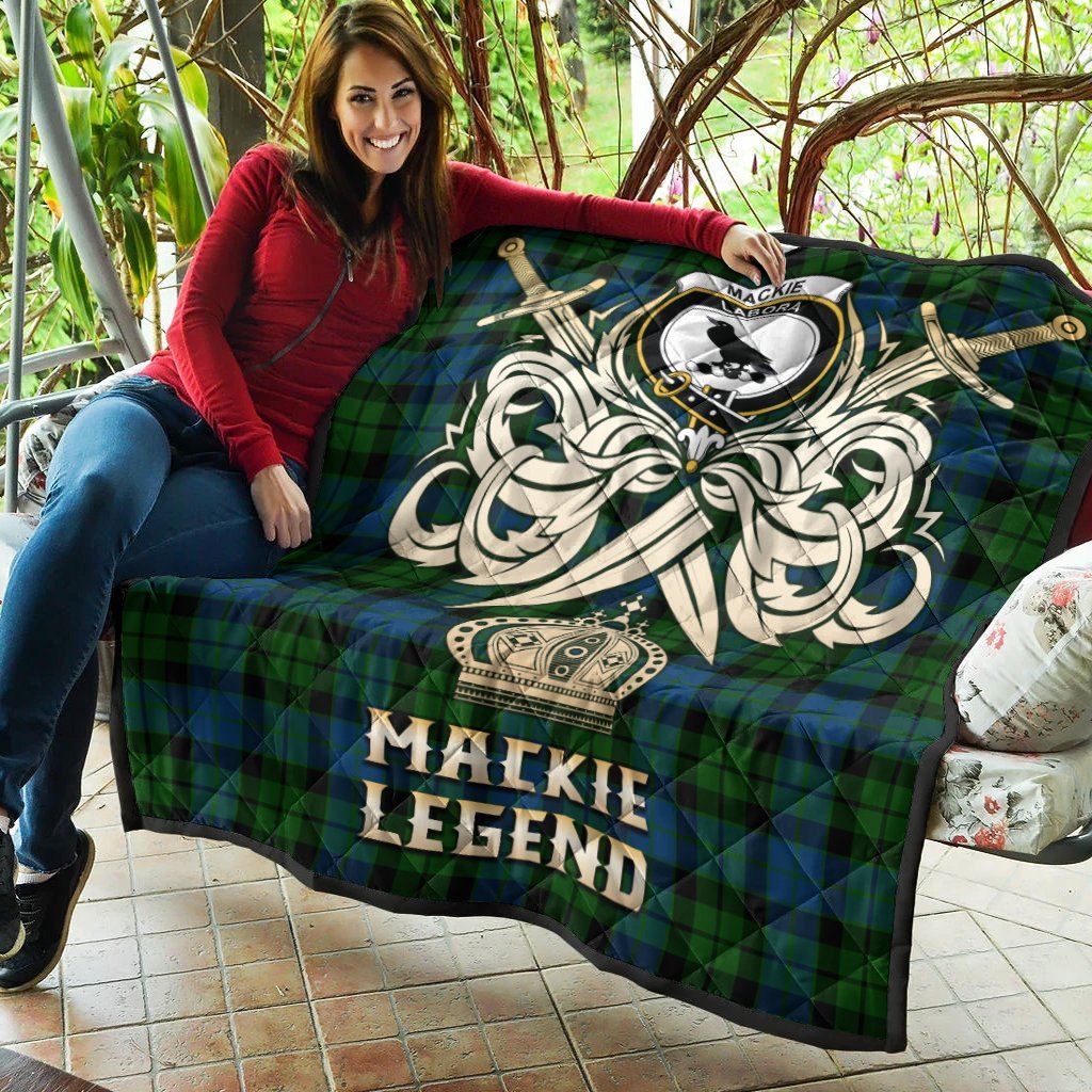 MacKie Tartan Crest Legend Gold Royal Premium Quilt