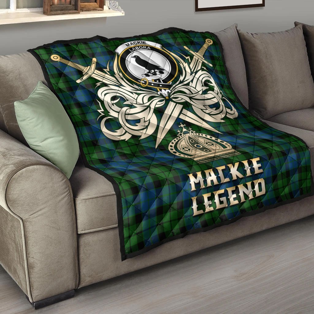 MacKie Tartan Crest Legend Gold Royal Premium Quilt