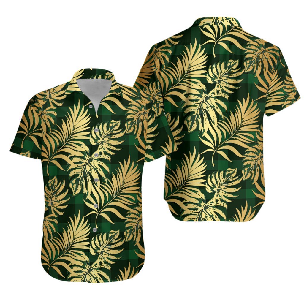 MacKillen Hunting Tartan Vintage Leaves Hawaiian Shirt