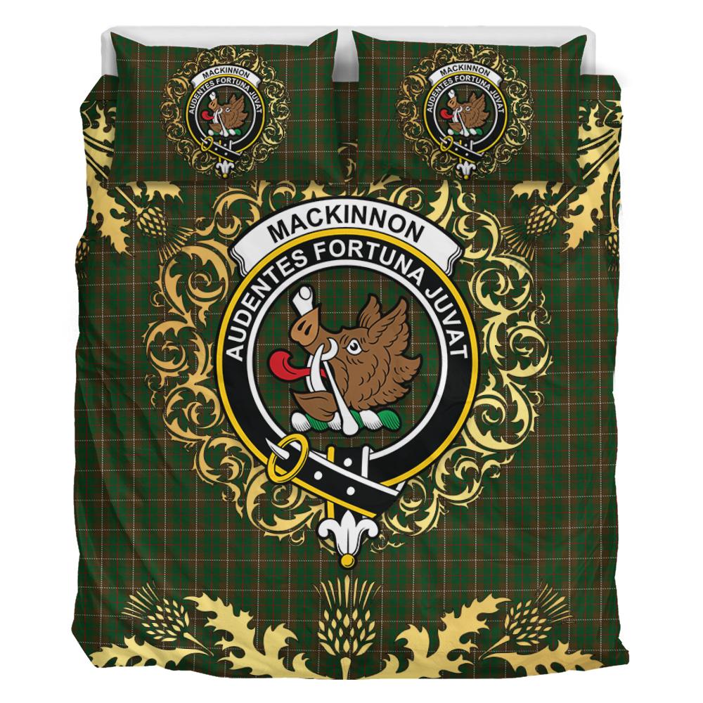 MacKinnon Hunting 02 Tartan Crest Bedding Set - Golden Thistle Style