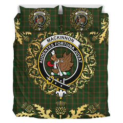 MacKinnon Hunting 02 Tartan Crest Bedding Set - Golden Thistle Style
