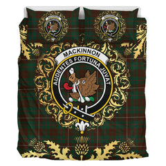 MacKinnon Hunting 03 Tartan Crest Bedding Set - Golden Thistle Style